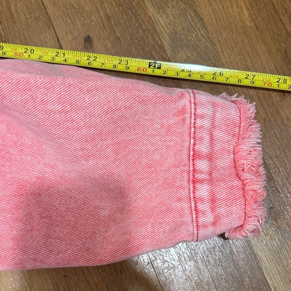 *last chance* Amazon | Frayed Oversized Pink Denim Jacket - Picture 12 of 16